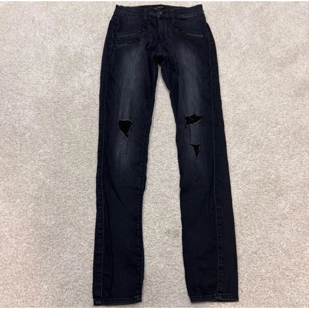 Black Orchid Jeans Black Skinny Distressed Pockets Women’s Size 25